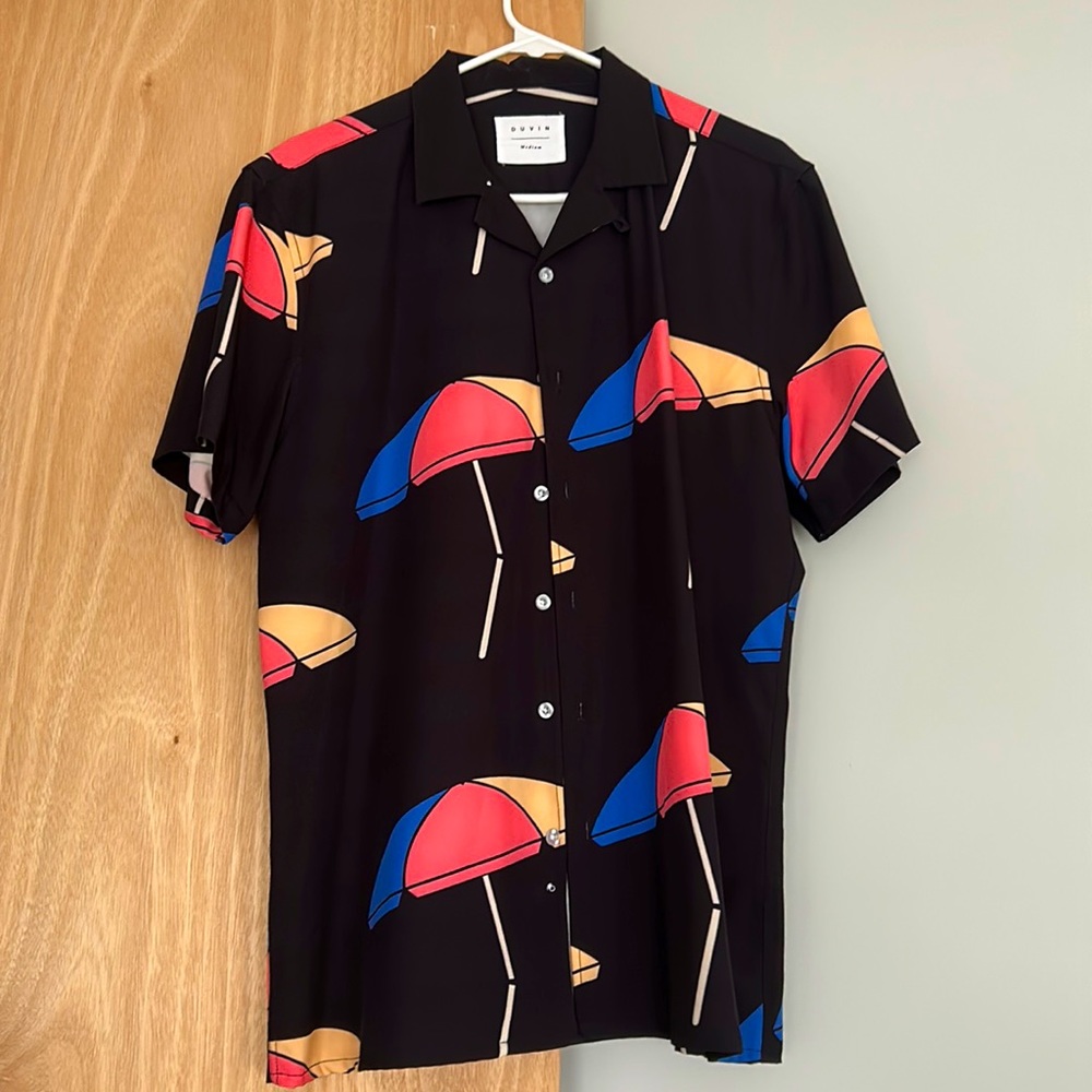 Umbrella Pattern Button Down - moisture wicking